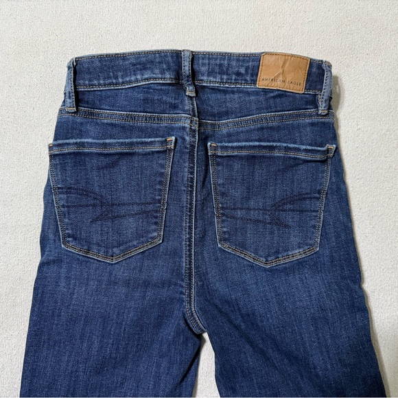 American Eagle Jeans Women's 00 Reg Blue Super High Rise Flare Stretch Denim - Picture 8 of 9